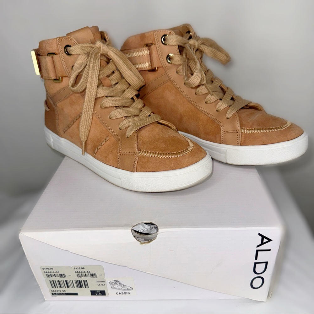 Aldo Tan Suede High-Top Sneakers IOB